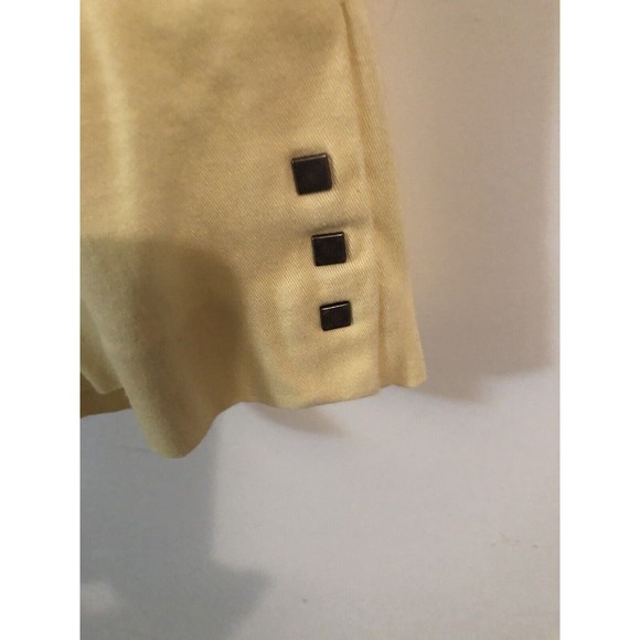 -STUDIO WORKS Capri Pants Womens SIZE 10 Yellow Chino Elastic Waist - Picture 2 of 4